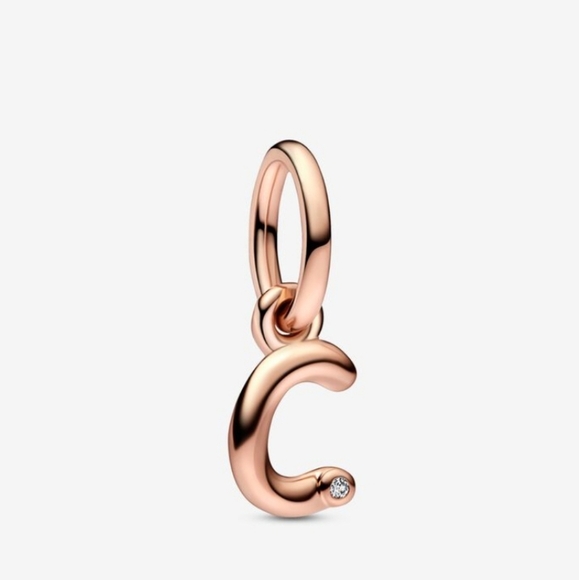 Pandora Letter C Script Alphabet Dangle Charm - Picture 1 of 5